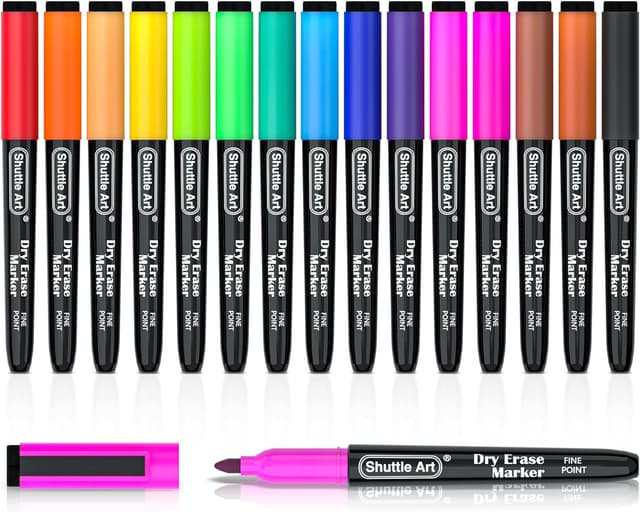 Detalle de Shuttle Art 15-colour whiteboard markers đź–Š