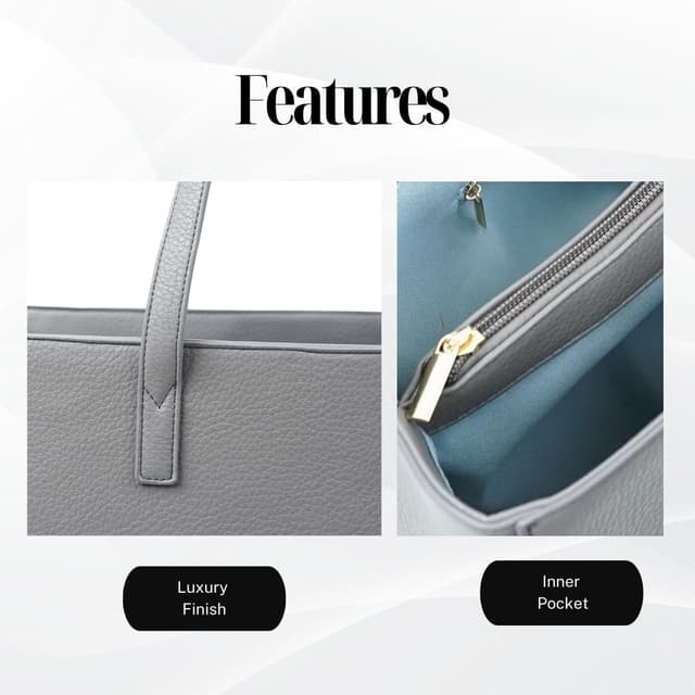 Thumbnail 6 de Tommy & Kate GLORIA Spacious Tote Bag for Women with Zipped Compartment & Inner Pocket