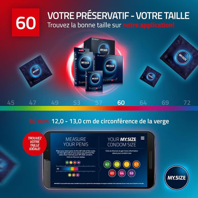 Thumbnail 3 de MY.SIZE PRO 80 Préservatifs ÉLITE taille 5 60 mm