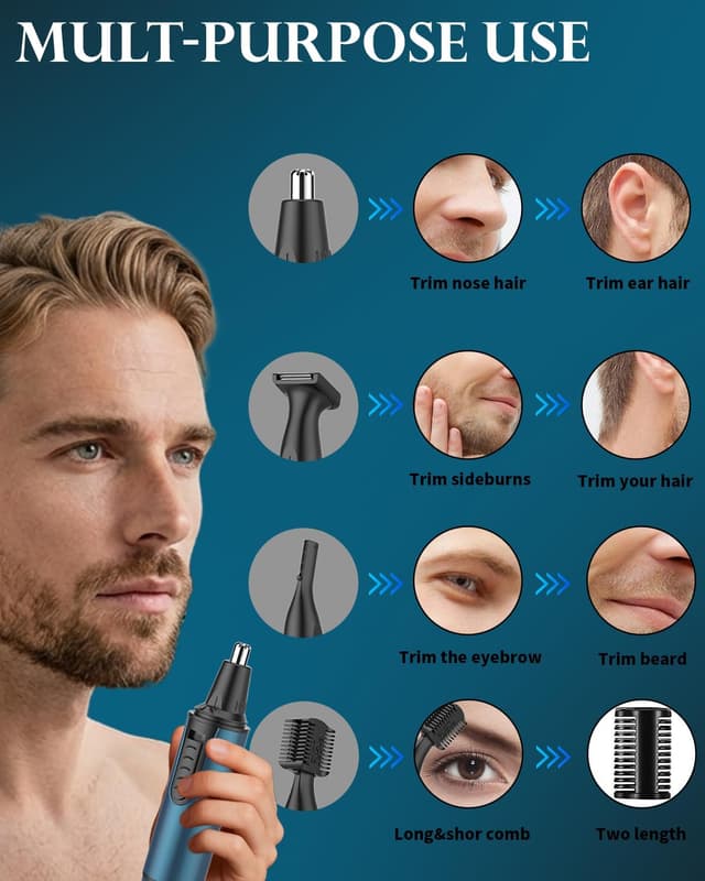 Detalle de Nose Hair Trimmer for Men 2025 Nasal Hair Trimmer 🪶
