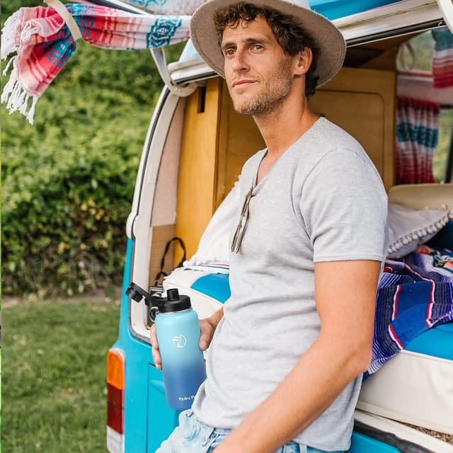 Thumbnail 6 de HydroPal HydroPal Vacuum Insulated Stainless Steel Water Bottle (1L–2L) with 2 Lids and Straws