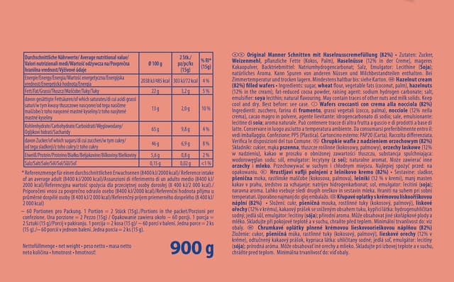 Detalle 2 de Manner Neapolitaner Waffeln 60 x 15 g 🍪