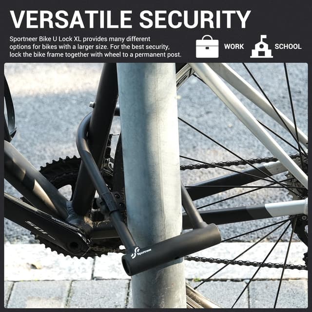 Detalle 1 de Sportneer Bike Lock 18mm Heavy Duty U-Lock