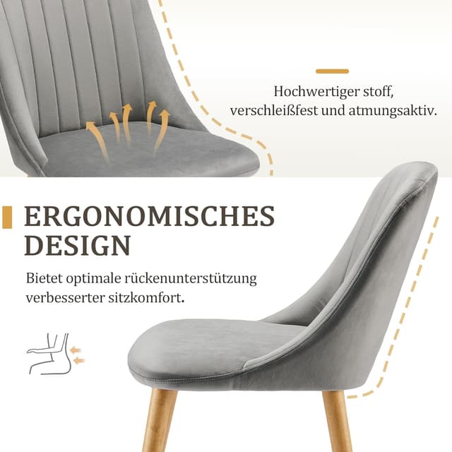 Detalle 1 de Goeurvant sedie da pranzo in velluto 82 cm