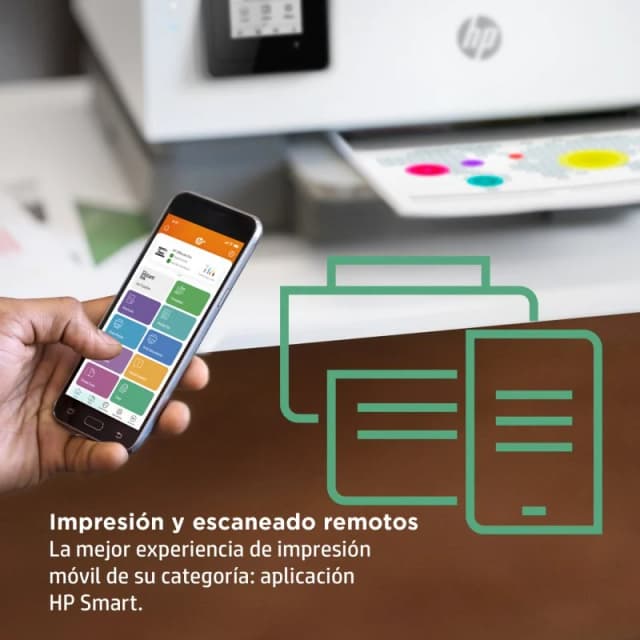 Detalle de HP OfficeJet 8014e impresora multifunción a color con WiFi y dúplex automático