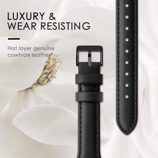 Detalle de Tuocal Genuine Leather Strap for Apple Watch 38/40/41/42mm (Series 10 to SE) – soft, elegant replacement band