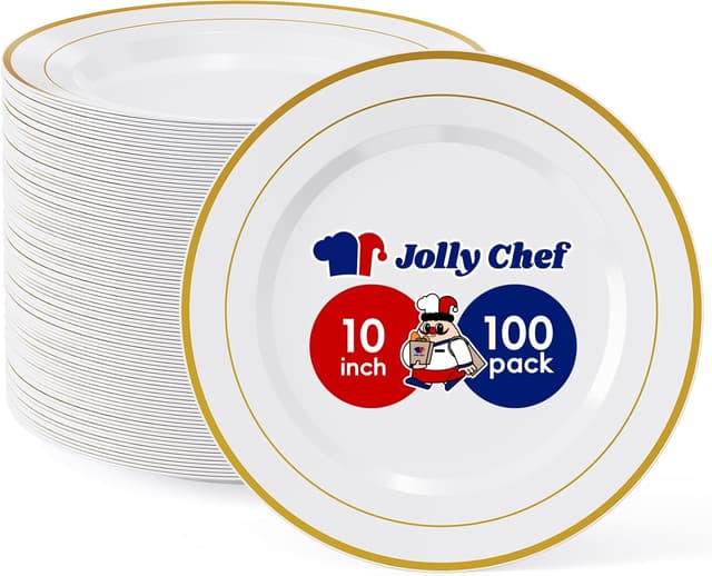 Imagen de JOLLY CHEF Gold Plastic Plates 10 Inch 🍽 en OfertitasTOP