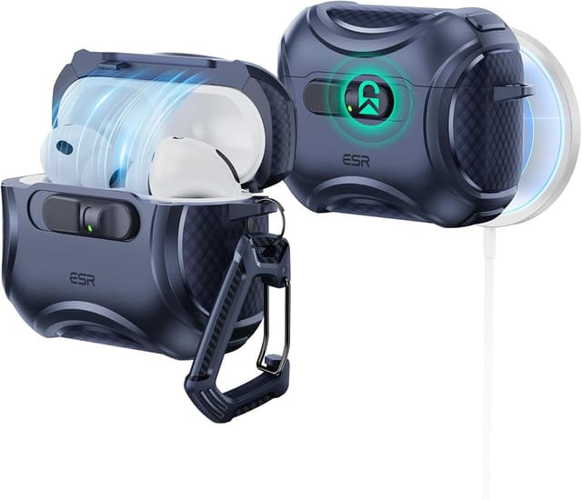 Detalle de ESR for AirPods Pro 3 Case (2025) – MagSafe-ready, drop-proof lock & easy open, Blue