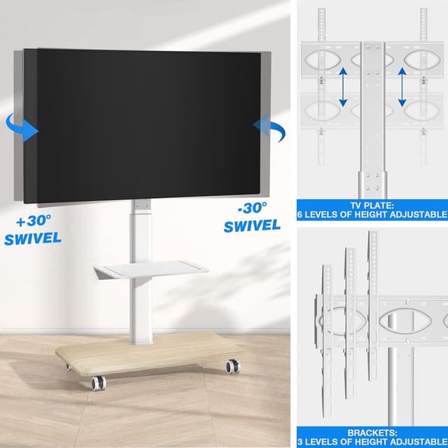 Detalle de RFIVER TV Rollwagen für 35 kg, VESA 400x400