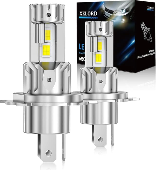 Detalle de XELORD LED Lampadine Auto H4 6500K (kit da 2) 12000 lm, plug & play per anabbaglianti e abbaglianti