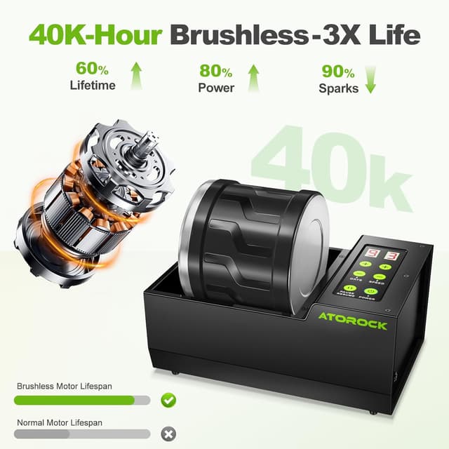 Detalle 2 de AtoRock Professional Rock Tumbler Kit 4LB rock polisher 🪨