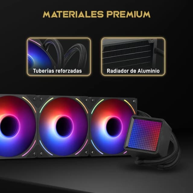 Detalle de Forgeon Solum Refrigeración líquida 360 ARGB negra