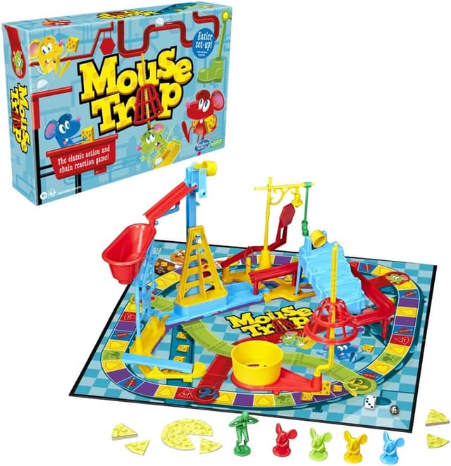 Detalle 2 de Hasbro Gaming Mouse Trap Board Game (for Kids 6+), Multicolour – Classic action & chain-reaction fun for 2–4 players
