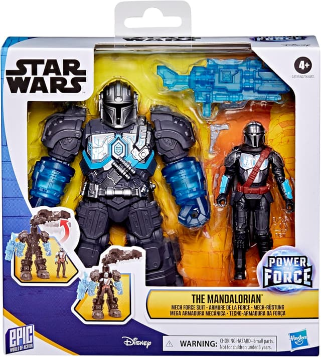 Detalle 2 de Star Wars Hasbro Epic World of Action Mech Force Suit ispirato a Il Mandaloriano (action figure da 10 cm)