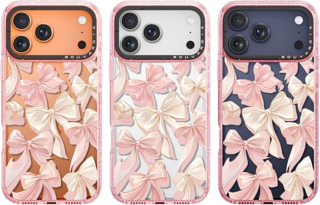 Detalle de Bouvardia for iPhone 17 Pro Case with Flying Bows TPU Protection