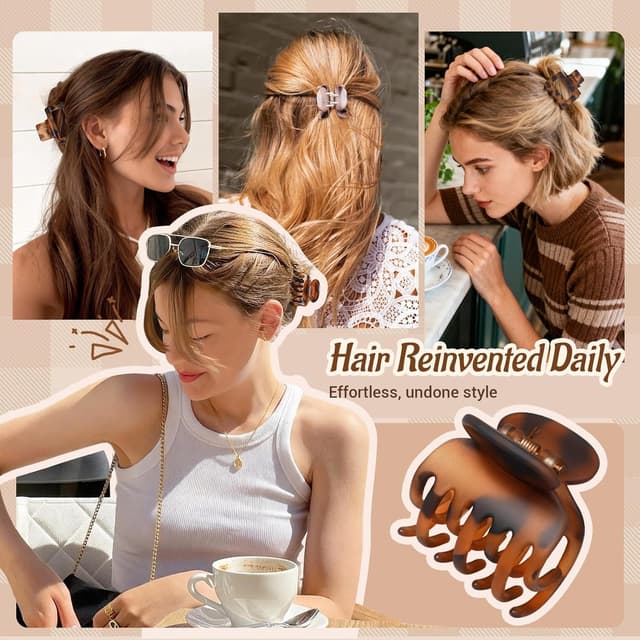 Detalle de Loiluliy Haarklammern Klein Set im Leopardenmuster – 8 Stück für mittleres bis dünnes Haar
