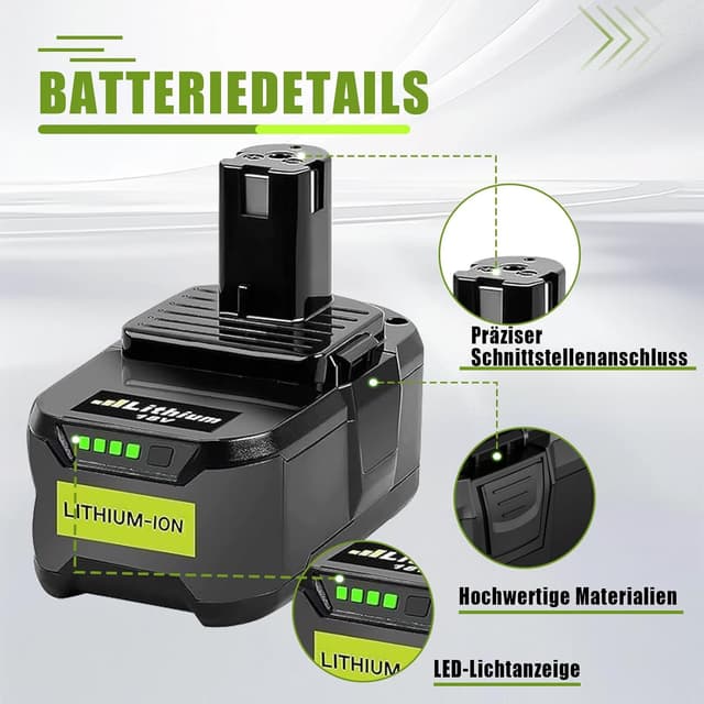 Detalle 2 de Ryobi 18V Ersatzakkus 5,0Ah 2 Stück