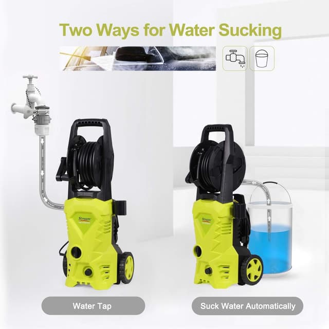 Detalle de Stream Pressure Washers Jet Washer 135Bar 1650W 420L/H Portable Electric Pressure Washer