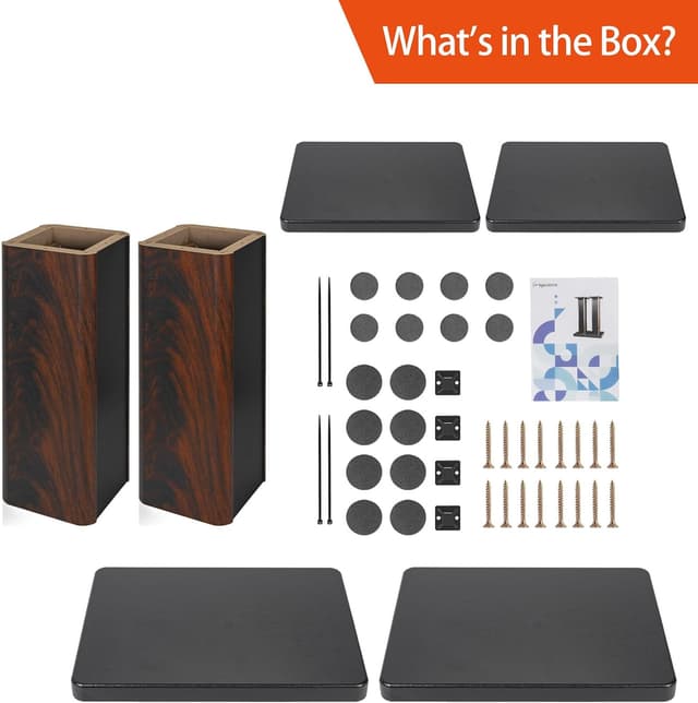 Detalle de OUUTMEE supporti per altoparlanti in legno da 30 cm (12 pollici) – stand HiFi robusti con base riempibile e pastiglie antiscivolo