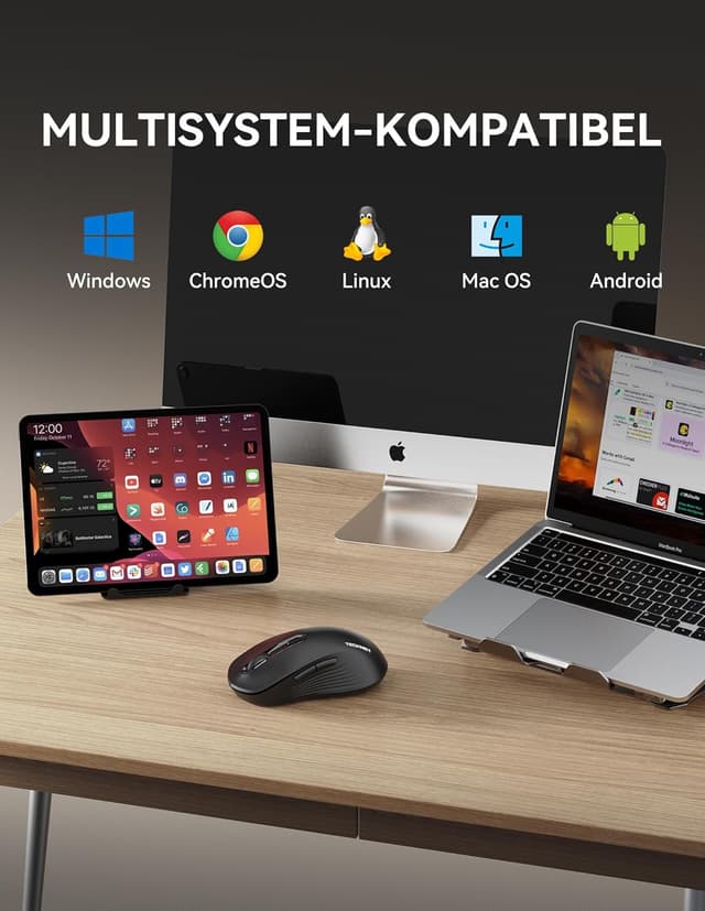 Thumbnail 6 de TECKNET Bluetooth Maus Tri-Modus 4800 DPI