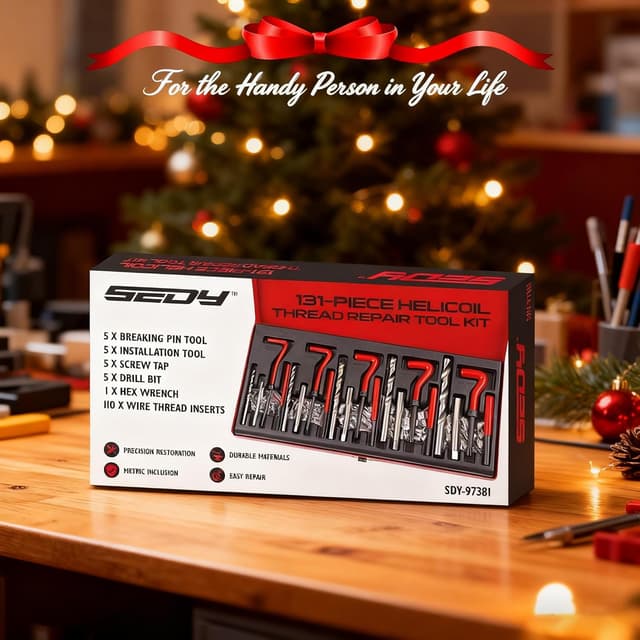 Thumbnail 6 de Metric Helicoil Thread Repair Kit 131-Piece