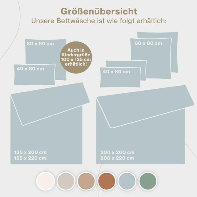 Detalle de Blumtal Musselin Bettwäsche 155x220 cm + 80x80 cm (Oeko-TEX) aus 100% Baumwolle – waschbar bei 40 °C