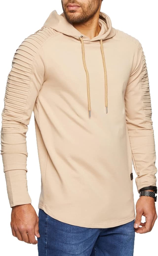 Detalle de Leif Nelson felpa con cappuccio uomo LN-6369 con cappuccio: comoda e versatile per l’uso quotidiano