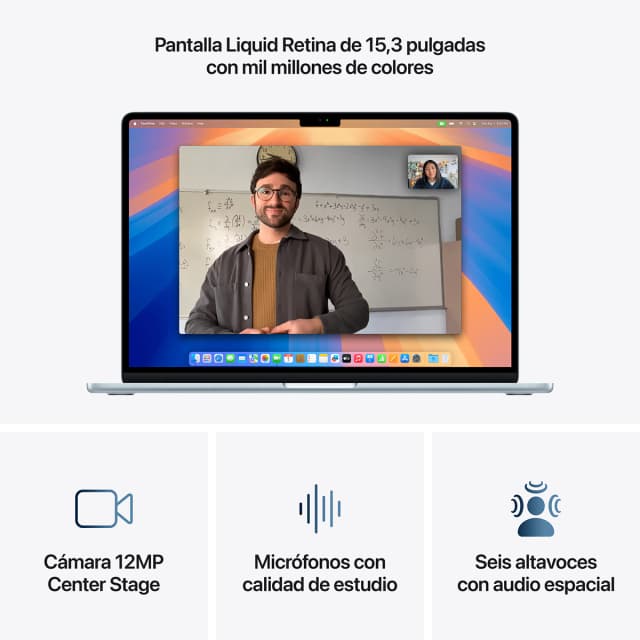Detalle de Apple MacBook Air 15 (2025) con chip M4, 16GB y SSD de 512GB