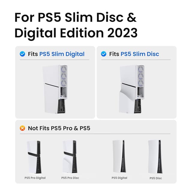 Detalle 2 de Lüfter für PS5 Slim – automatischer Geschwindigkeitsmodus mit LED & USB 3.0-Hub (weiß), passend für Disc & Digital, nicht für PS5 Pro