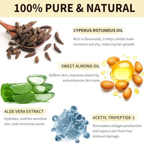 Detalle de Tiuedu Cyperus Rotundus Aceite para depilación y reducción del vello (60)