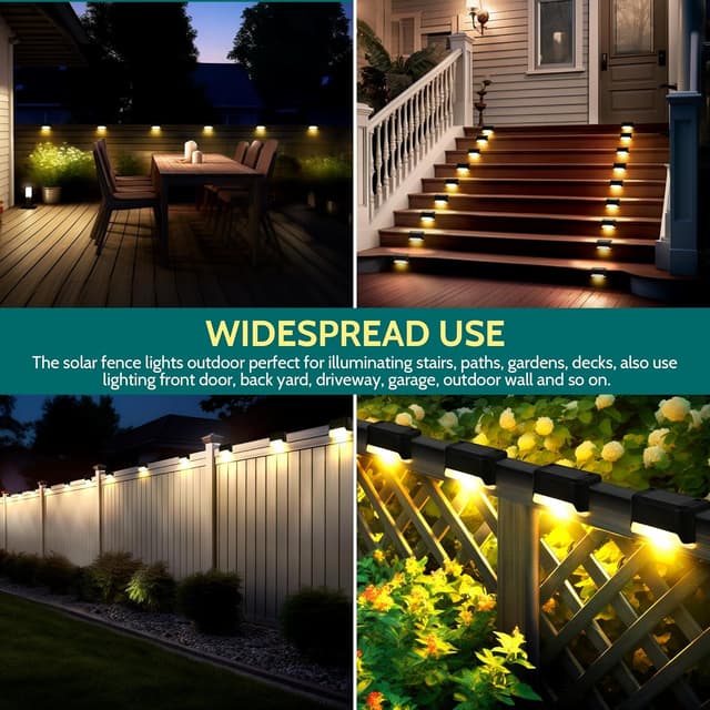 Thumbnail 6 de Solpex Solar Fence Lights (12 pack) for outdoor steps, fencing and pathways