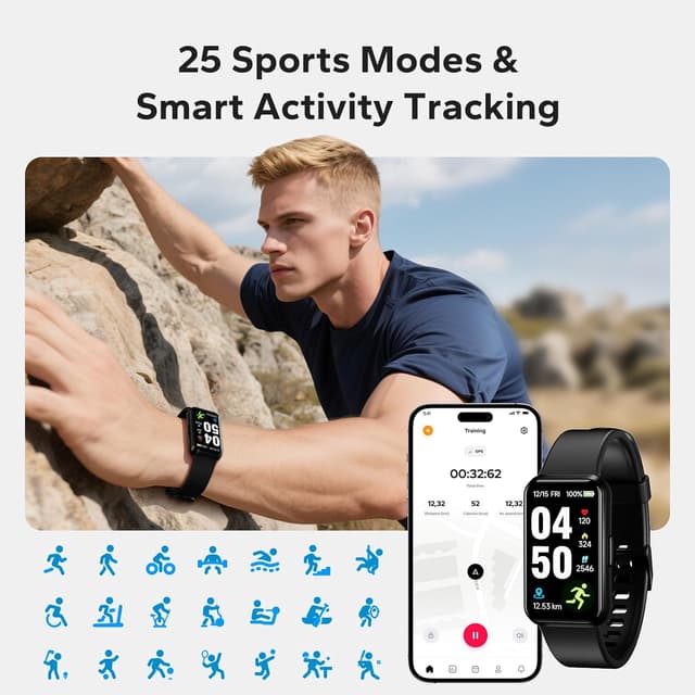 Thumbnail 3 de pixtlcoe Fitness Tracker 1,47 Zoll OLED