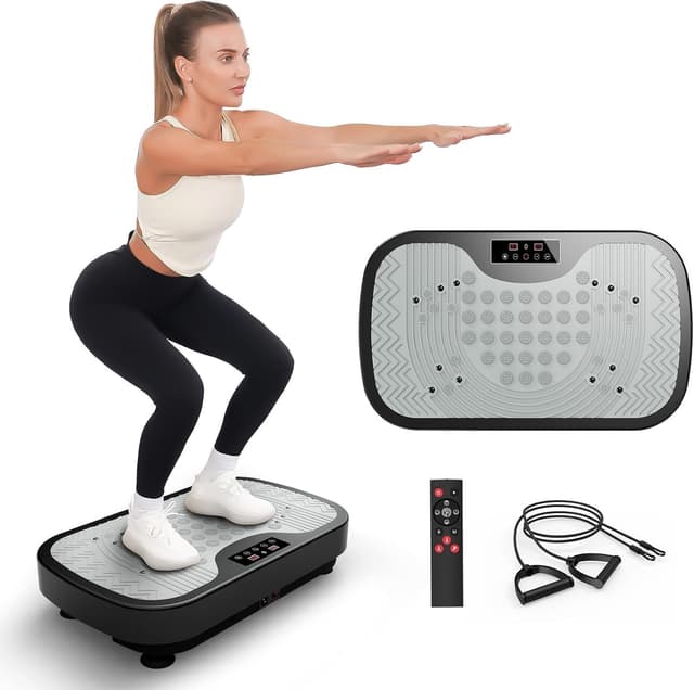 Detalle de JOROTO JV30 Vibrationsplatte für den Ganzkörper-Workout zu Hause – 9 Schüttelmodi, 99 Stufen, Fernbedienung