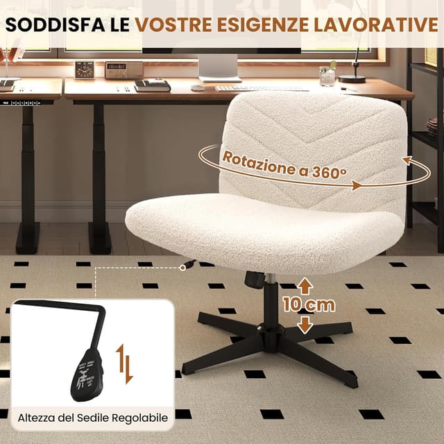 Thumbnail 6 de Yaheetech Sedia da Ufficio 66 cm