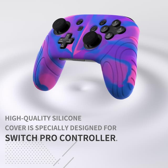 Detalle de PlayVital Samurai Edition Ergonomic Silicone Skin Protective Case for Nintendo Switch Pro, Soft Anti-Slip Controller Grip Protector for Nintendo Switch Pro with Thumb Grips - Pink & Purple & Blue
PlayVital Samurai Edition Ergonomic Silicone Skin P…
