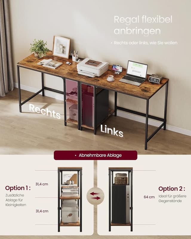 Thumbnail 4 de VASAGLE Tisch Computertisch 100x50x76 cm