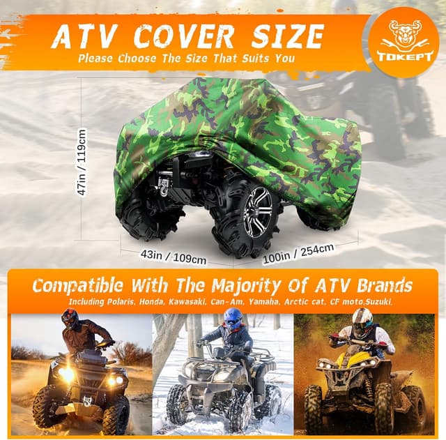 Detalle de Tokept ATV Cover Waterproof Heavy Duty 4-Wheeler Quad Cover (Camouflage, XXXLarge)