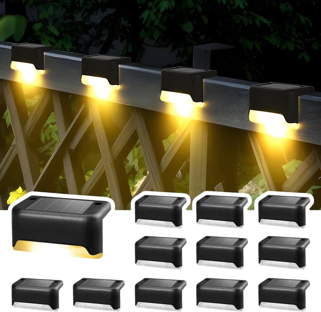 Detalle de Solpex Solar Fence Lights (12 pack) for outdoor steps, fencing and pathways