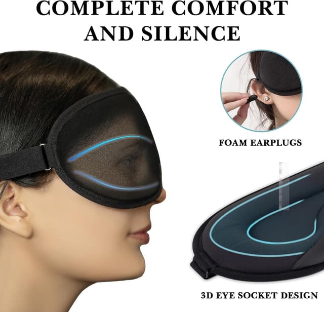 Detalle 2 de 360 RELIEF Sleep Eye Mask 100% Blackout for Travel 😴