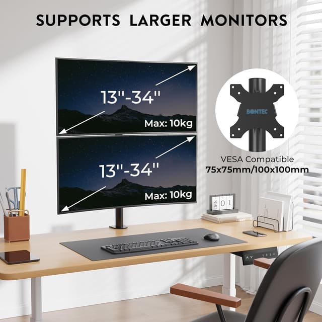 Detalle de BONTEC Dual-Monitor Halterung 13–34 Zoll