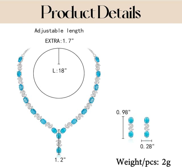 Detalle de Parure mariage Clearine « Délicat Femme » collier + boucles d’oreilles en Zircon/Zirconium