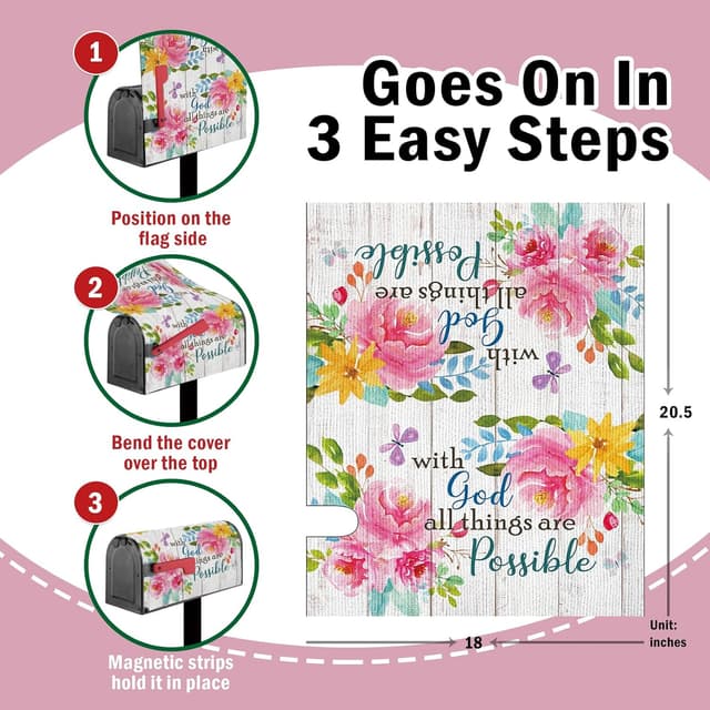 Detalle 2 de FBCOO Hello Sunshine Mailbox Cover 20.5" 📮