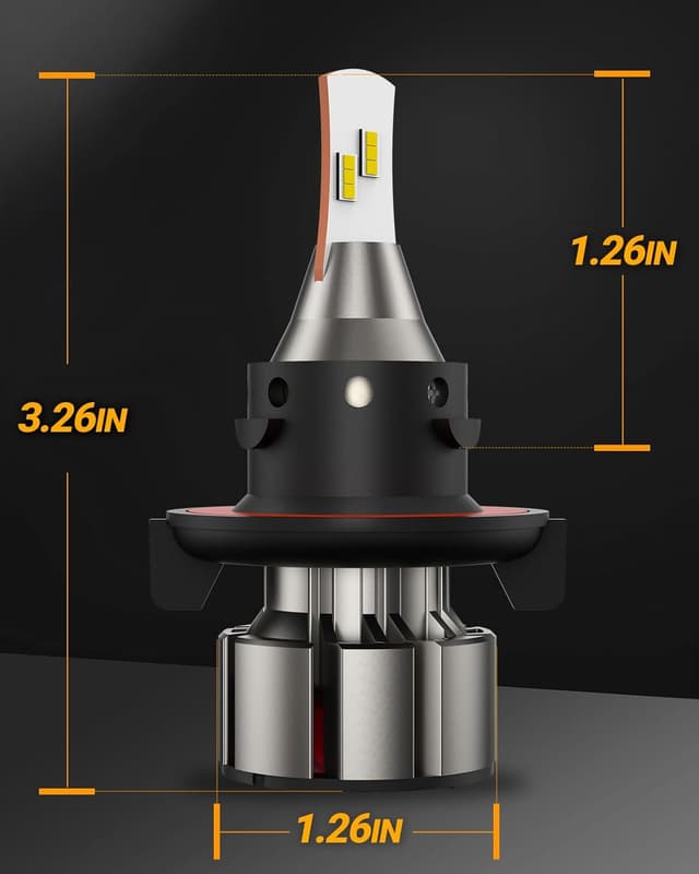 Detalle 2 de SEALIGHT H13/9008 LED Headlight Bulbs (2-Pack) with 8X brightness and 6500K cooling fan