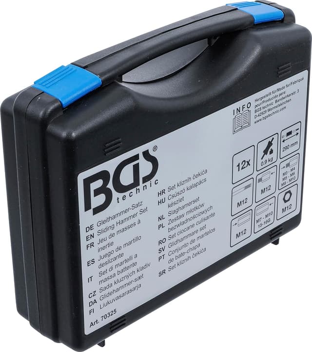 Detalle de BGS 70325 set di martelli a massa battente con adattatori per filettatura (12 pz)