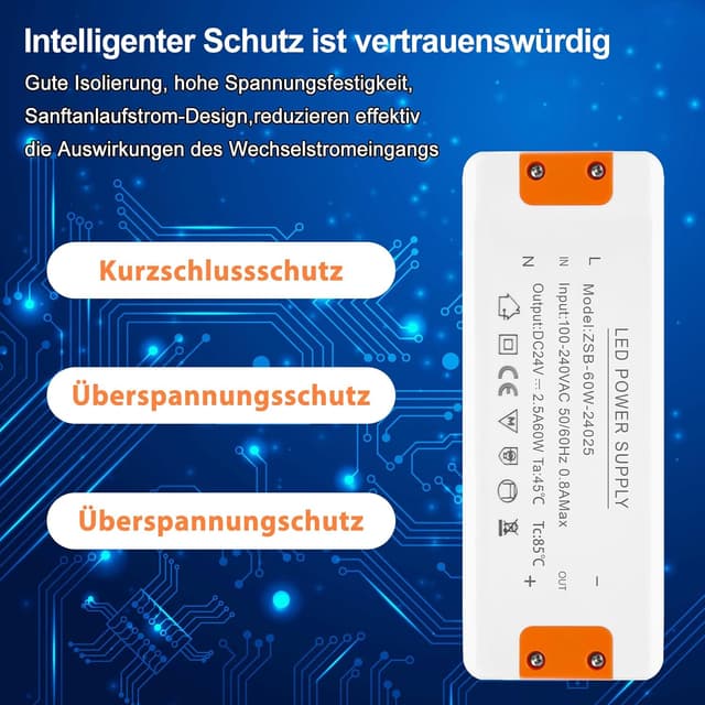 Thumbnail 5 de Alimentatore 24V 2.5A 60W per LED