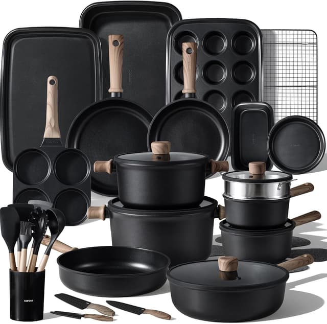 Detalle de CAROTE 44pcs Titanium Nonstick Cookware Set