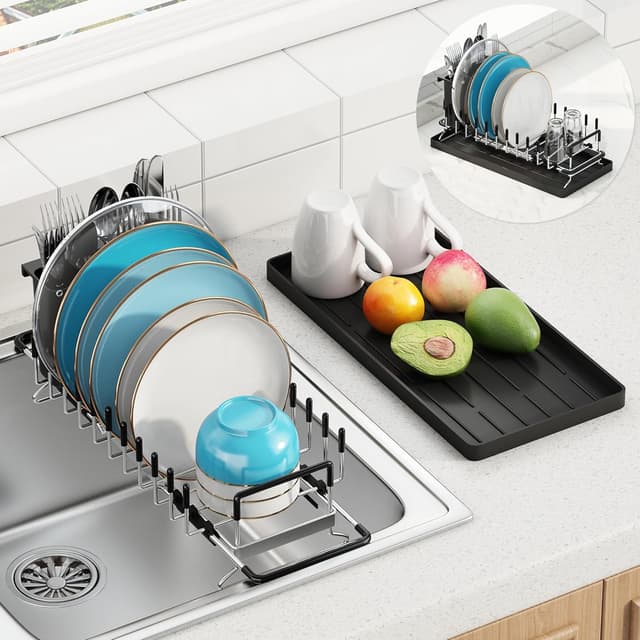 Thumbnail 6 de ANTOPY Small Dish Drying Rack Compact dish rack 🍽