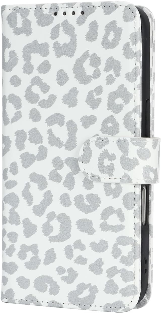 Thumbnail 6 de Zouzt PU leather wallet case for iPhone 17 Pro (6.3 inch) with card slots, cash pocket & kickstand (White Leopard)