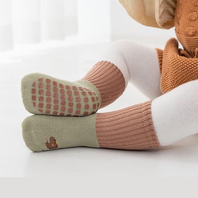 Detalle de FedMois 6er Pack Baby & Kleinkinder Winter-Socken mit ABS-Noppen und breitem Bündchen aus Baumwolle