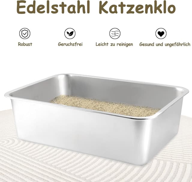 Thumbnail 1 de Edelstahl Katzenklo 50×35×15 cm 🐾